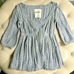 RARE! Y2K Abercrombie Babydoll Grey Bella Swan Twilight Chunky Knit Top XS